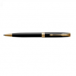 Ballpoint pen PARKER SONNET GT, black color with gold-colored details