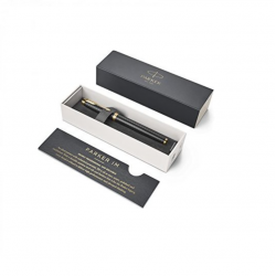 Fountain pen PARKER IM PREMIUM BLACK GT, black color with gold-colored details