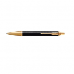 Ballpoint pen PARKER IM PREMIUM BLACK GT, black color with gold-colored details