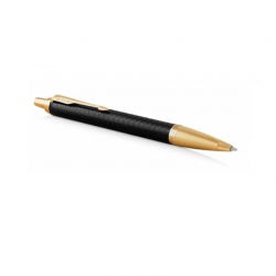 Ballpoint pen PARKER IM PREMIUM BLACK GT, black color with gold-colored details