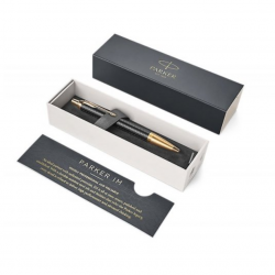 Ballpoint pen PARKER IM PREMIUM BLACK GT, black color with gold-colored details