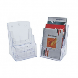 Booklet stand K-158 A4 3 compartments clear