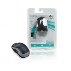 Wireless optical mouse LOGITECH M185 USB, black with gray
