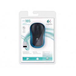 Wireless optical mouse LOGITECH M185 USB, black with blue