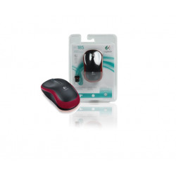 Wireless optical mouse LOGITECH M185 USB, black with red