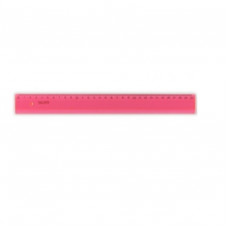 Ruler KOH-I-NOOR 30cm, pink clear plastic