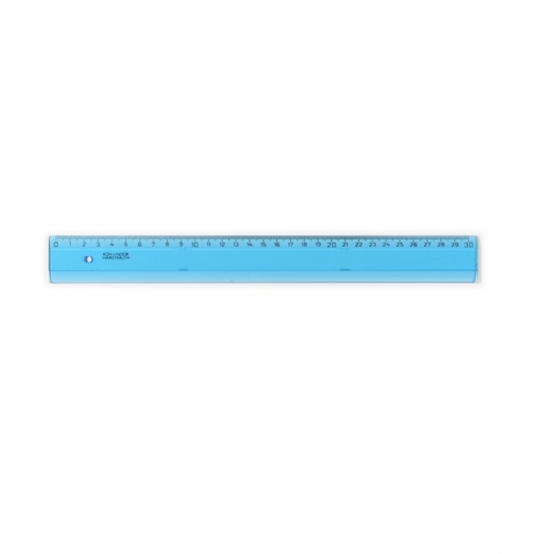 Liniuotė KOH-I-NOOR 30cm, mėlyna skaidri plastikinė
