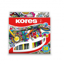 Colored pencils KORES 50 colors suitable for art therapy