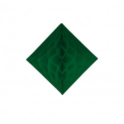 Popierinė dekoracija deimantas 10cm, tamsiai žalios spalvos