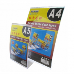 Stand L-shaped curved K-277V A4 transparent