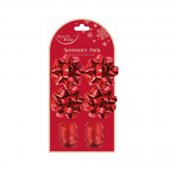 Gift wrapping set, red 6pcs.