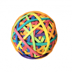 Rubber band ball colored 105g 70mm 170 pcs.