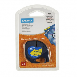 Strip DYMO LetraTag 12mmx4m plastic yellow