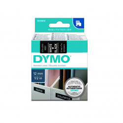 Strip DYMO D1 12mmx7m (white letters on a black background) white / black