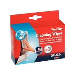 Napkin set for cleaning screens DATALINE, 12wet / 12dry
