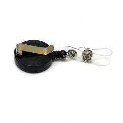 Reel with holder for ID card black