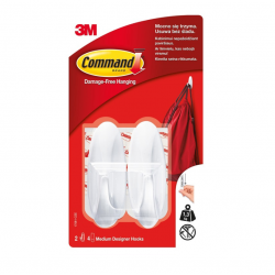 Non-damaging surface hooks 3M Command 2 pcs