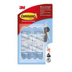 Transparent hooks mini 3M Command 6 pcs