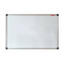 White magnetic board with checkered aluminum frame 300x120 cm. CLASSIC