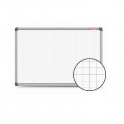 White magnetic board with checkered aluminum frame 300x120 cm. CLASSIC
