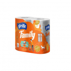 Toilet paper rolls GRITE FAMILY, 3-ply, 4 pcs.