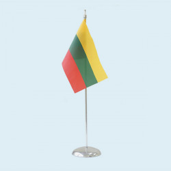 Table flag with a metal stem