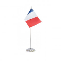 Table flag with a metal stem