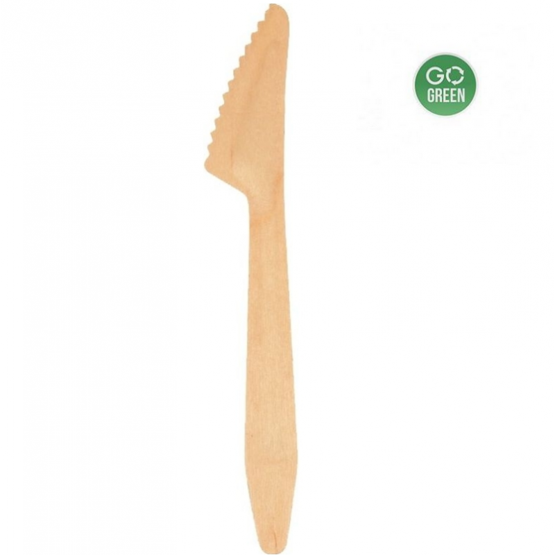 Disposable wooden knives 16.5 cm 100pcs.