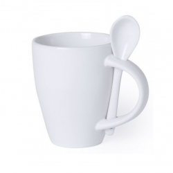 Cup with spoon EASY 300ml white