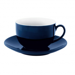 Cup with plate SONATA 220ml blue / white inside