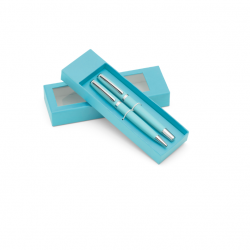 Pen set COLORADO rollerball and ballpoint pen,  light blue