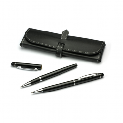 Pen set MONTANA black rollerball and ballpoint pen