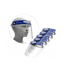 Protective shield-mask for the face with rubber
