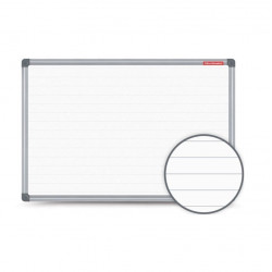 White magnetic board with lines in aluminum frame 60x40cm CLASSIC