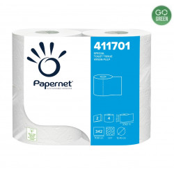 Toilet paper in a roll PAPERNET 4 pcs. 37.62 m, 342 pages. 9.7x11x12.4 cm 2 layers.