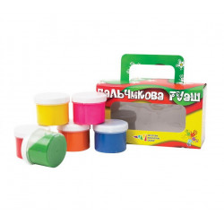Dažai guašas piešimui pirštais 6sp. GAMMA 360ml