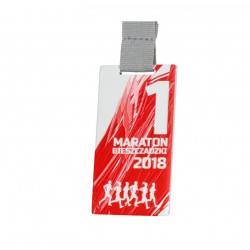 Metal rectangular medal 80x45mm MC6005 white color