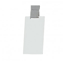 Metal rectangular medal 80x45mm MC6005 white color
