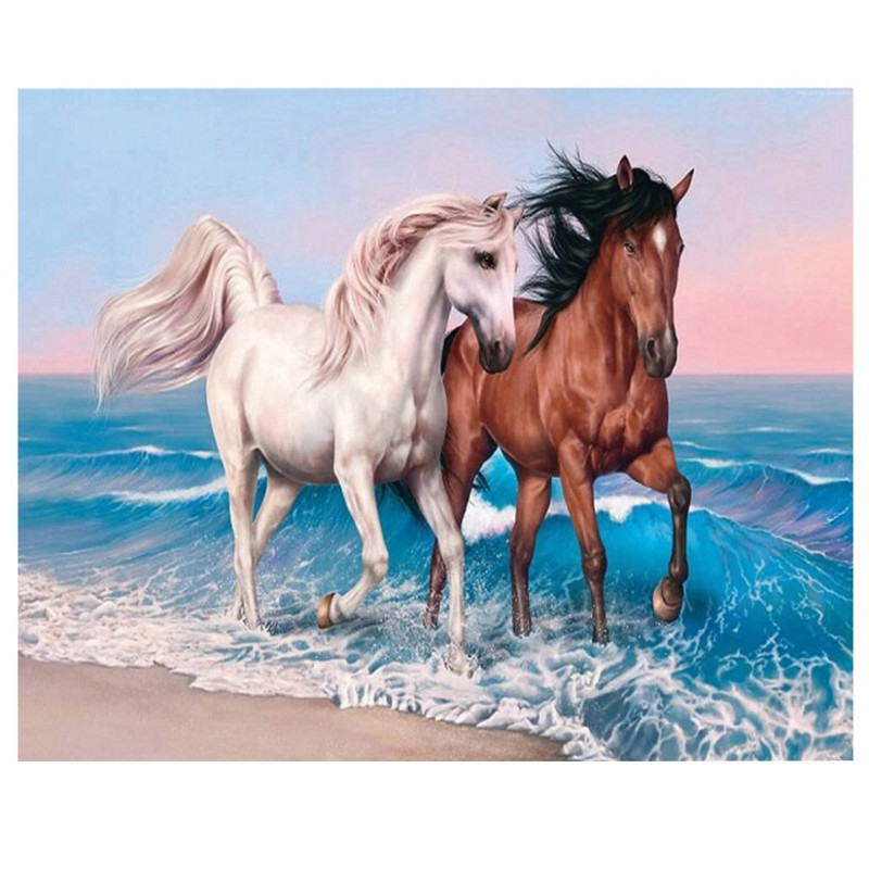 Painting by numbers set HORSES, 40x50cm Centrum