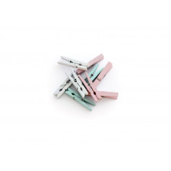Wooden clips for decoration in different colors 47mm