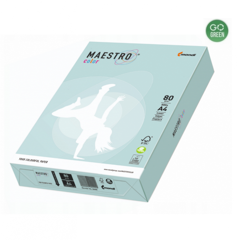 Colored paper MAESTRO Color A4 80 g. 500 sheets, bluish