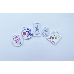 Medalis metalinis apvalus 70mm MC6002 baltos spalvos