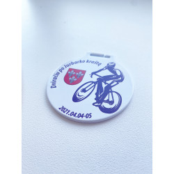 Metal round medal 50mm MC6001 white color