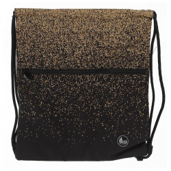 Basket for sportswear GOLDEN DUST HASH, 45x38cm, black with gold