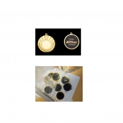 Medal common black back 50/25mm gold color