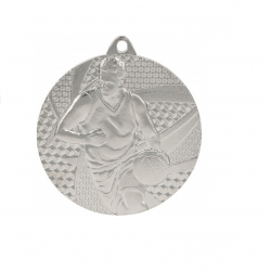 Medal basketball 50 mm silver color