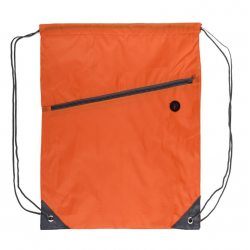 Krepšelis sportinei aprangai su kišene ir užtrauktuku COOL oranžinė sp.