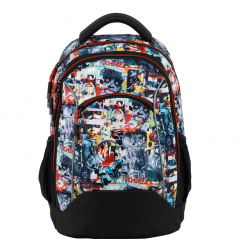 Backpack KITE 40x28x16cm, variegated, black