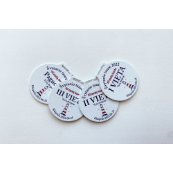 Metal round medal 50mm MC6001 white color