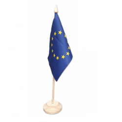 Table flag EU with wooden stand